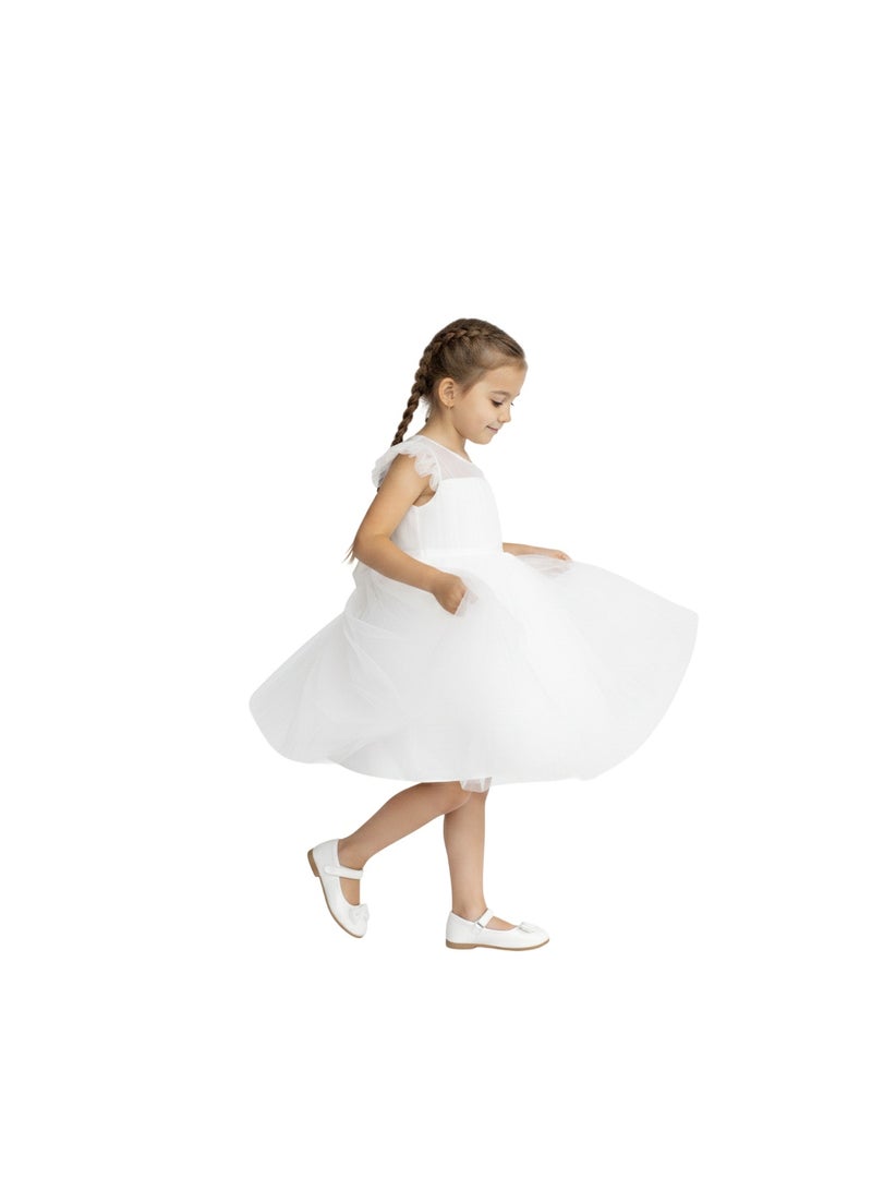 D'Daniela White Tulle Party Dress - Image 4