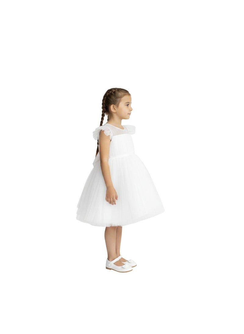D'Daniela White Tulle Party Dress - Image 2