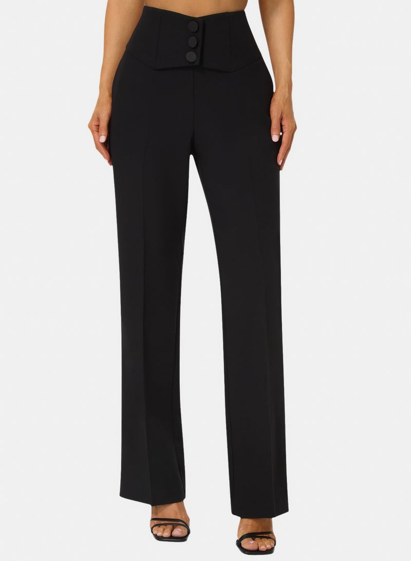bebe High Waist Straight Leg Pant - Image 1
