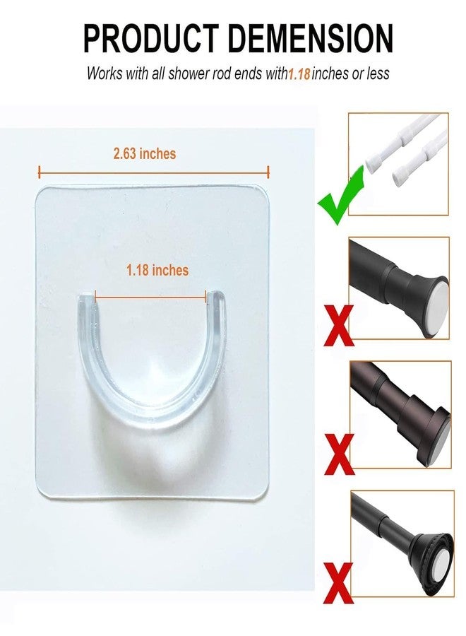 HETVIN Heavy-Duty Self-Adhesive Curtain Rod Brackets – No-Drill Stick-On Holders for Curtain Rods – Durable & Waterproof Rod Supports for Home, Apartment, Rental Spaces (Pack of 10) - Image 5