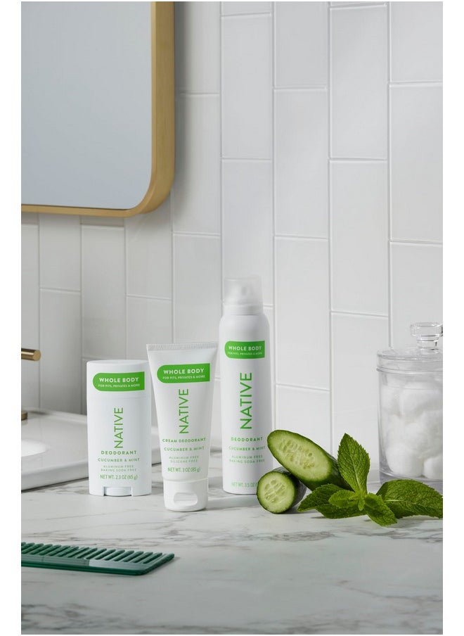 native - Whole Body Deodorant Cream Contains Naturally Derived Ingredients, Deodorant For Women & Men | 72 Hour Odor Protection, Aluminum Free With Coconut Oil And Shea Butter | Cucumber & Mint - Image 1