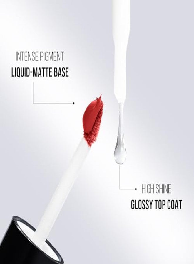 Staze 9to9 Gloss Lock 2-In-1 Liquid Lipstick | Lip Gloss For Long-Lasting Fuller & Plump Lips | Transfer-Proof & 12h Long Stay with Intense Color Payoff | Lightweight & Comfortable|06 I'm Feisty|7g - Image 4