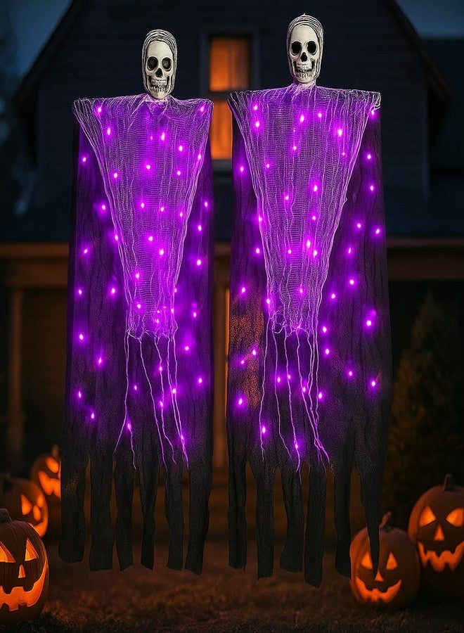Jendfert Halloween Decorations Outdoor, 2 Pack Hanging Light Ghost Spooky Skeletons Decor Supplies, Haunted Creepy House Halloween Flying Decoration with Yard Tree Porch Garden Party Indoor Décor - Image 1