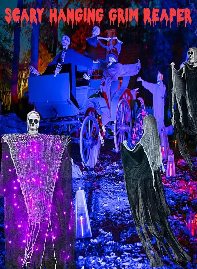 Jendfert Halloween Decorations Outdoor, 2 Pack Hanging Light Ghost Spooky Skeletons Decor Supplies, Haunted Creepy House Halloween Flying Decoration with Yard Tree Porch Garden Party Indoor Décor - Image 5