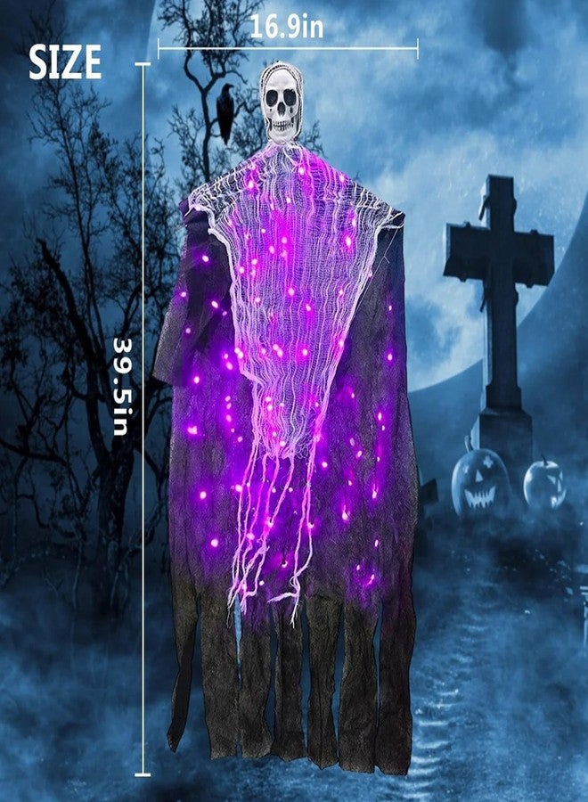 Jendfert Halloween Decorations Outdoor, 2 Pack Hanging Light Ghost Spooky Skeletons Decor Supplies, Haunted Creepy House Halloween Flying Decoration with Yard Tree Porch Garden Party Indoor Décor - Image 3
