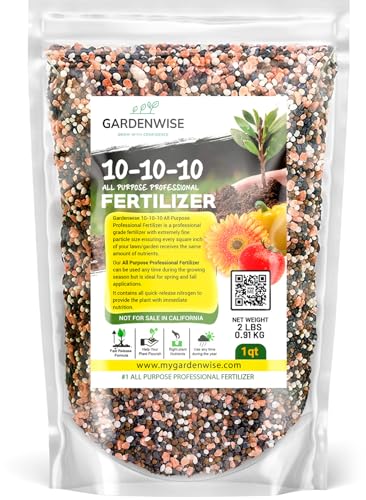 GARDENWISE 10-10-10 Plant Fertilizer Slow Release - 10 10 10 All Purpose Granular Garden Fertilizer for Vegetables, Tomato, Arborvitae, Shrubs, Rose, Flowers, Fruit, Fig Trees (1 Quart) - Image 1