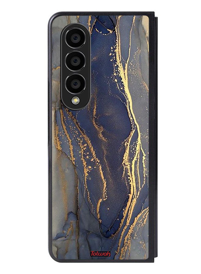 Tolwak Samsung Galaxy Z Fold 4 Protective Case Cover Gliter Marble Pattern - Image 1