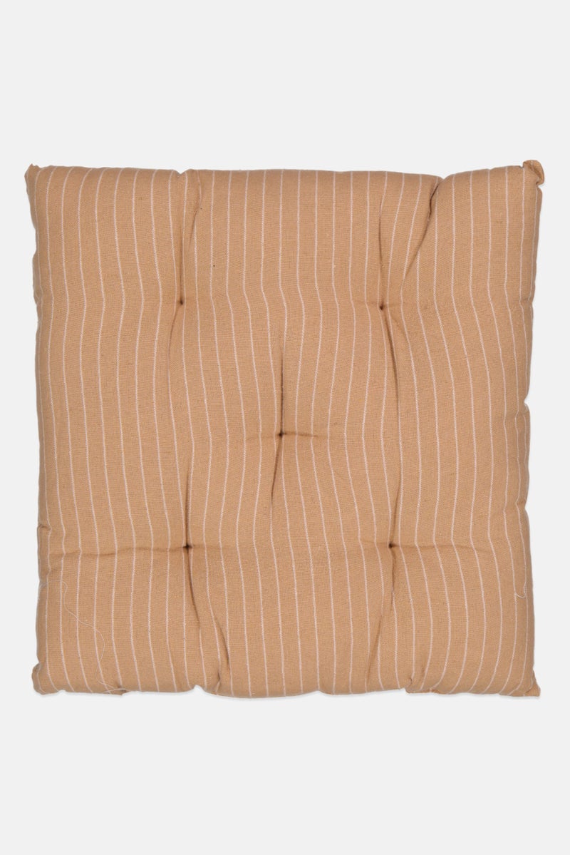 Muy Mucho Stripe Print Chair Cushion 40 X 40 cm, Beige  - Image 1