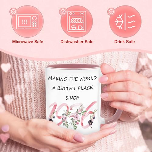 Lingdeer 90th Birthday Gifts for Women Her, 1936 Vintage Birthday Coffee Mugs with Silicone Coaster, Fabulous 1936 Gifts Ideas for 90 Years Old Women Mom Sisters Grandma - Image 5