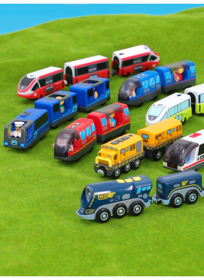 Generic Children's Toy Train Track Luminous Electric Car Simulation Boy Train High-speed Train Model Sound Harmony Number-Color:Yellow Harmonious Number-Scale:Package 1  - Image 2