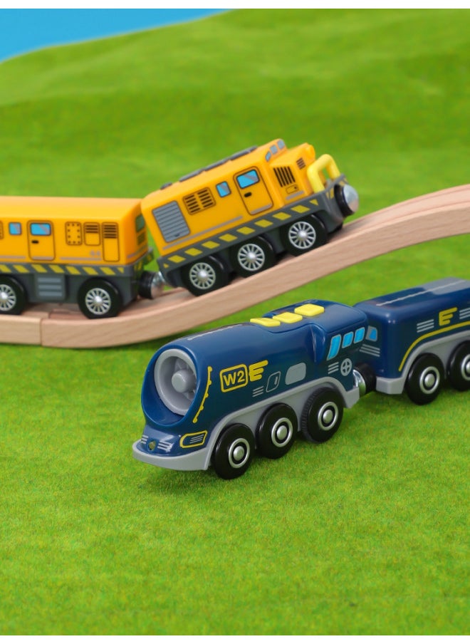 Generic Children's Toy Train Track Luminous Electric Car Simulation Boy Train High-speed Train Model Sound Harmony Number-Color:Yellow Harmonious Number-Scale:Package 1  - Image 5