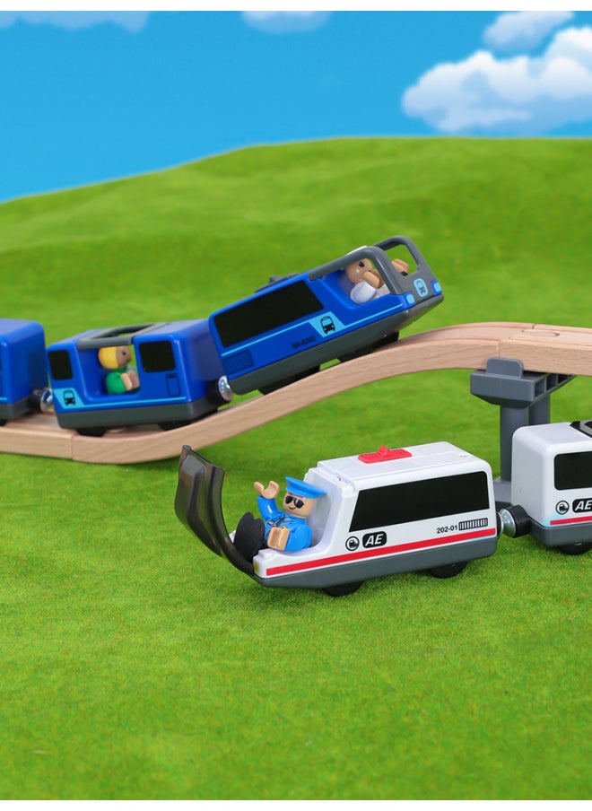Generic Children's Toy Train Track Luminous Electric Car Simulation Boy Train High-speed Train Model Sound Harmony Number-Color:Yellow Harmonious Number-Scale:Package 1  - Image 4