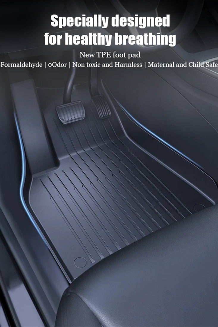 حصيرة سيارة ، مناسبة ل 2019-2022 تسلا نموذج 3 حصيرة سيارة ، مقاومة للارتداء ، سهلة التنظيف ، الراقية ، المادة: TPE. - Image 2