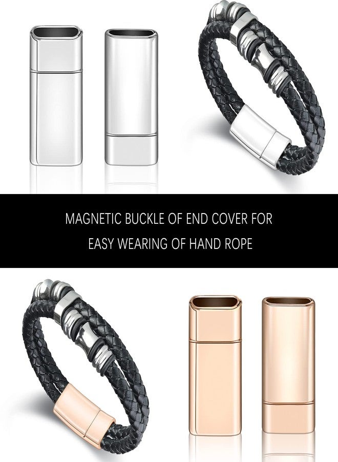 Mtlee 10 Pcs 11.0 x 3.0mm Hole Flat Jewelry Magnetic Clasps and Closure for Leather Bracelet Inner Hole Closure Strip Glue - Image 4