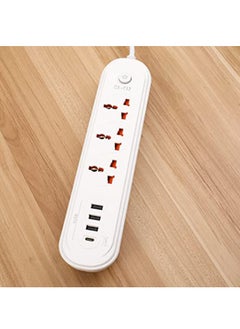 TYCOM Power Strip Surge Protector with USB-Extension Cord Flat Plug with Widely 3 AC Outlet and 3 USB 1 PD Port Small Desktop Station with 6 feet Power Cord Compact Socket.  - Image 1