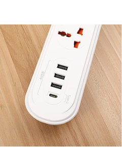 TYCOM Power Strip Surge Protector with USB-Extension Cord Flat Plug with Widely 3 AC Outlet and 3 USB 1 PD Port Small Desktop Station with 6 feet Power Cord Compact Socket.  - Image 5