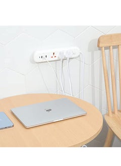 TYCOM Power Strip Surge Protector with USB-Extension Cord Flat Plug with Widely 3 AC Outlet and 3 USB 1 PD Port Small Desktop Station with 6 feet Power Cord Compact Socket.  - Image 2