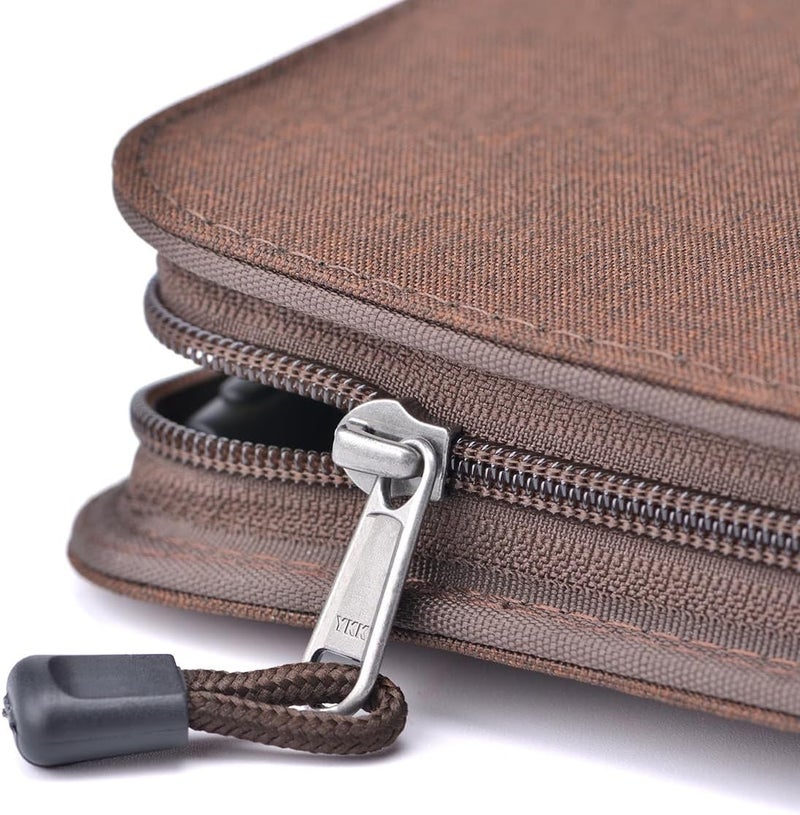 erofa 48 Slots Fountain Pen Case, Brown Water Resistant Canvas Pen Holder Display Pouch Storage Large Capacity Bag - Image 4