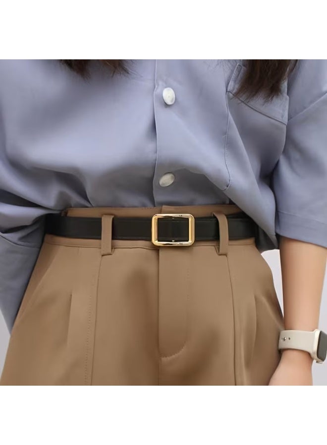 Goolsky 1 Unisex Black Vintage Pin Buckle PU Leather Belt for Jeans, Men's Trendy Simple Versatile Waistband - Image 5