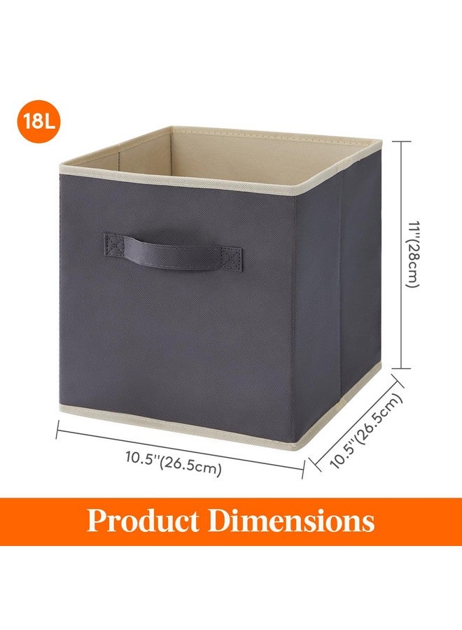 Lifewit 12 Packs Storage Cubes, 11 Inch Cube Storage Bins, Foldable Decorative Fabric Storage Baskets for Organizing Home Organizers with Handles for Shelves, Closet, Grey - Image 5
