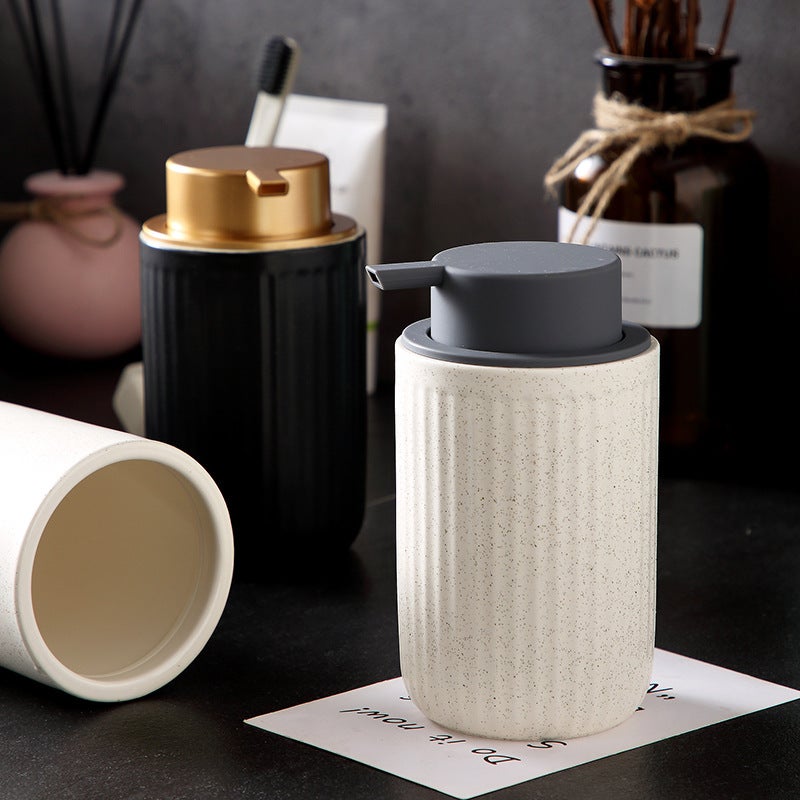Simple Ceramic Foaming Bottle Press-Type Nordic Style Foam Hand Cleanser Bottled Body Soap Shampoo Mousse - Image 4