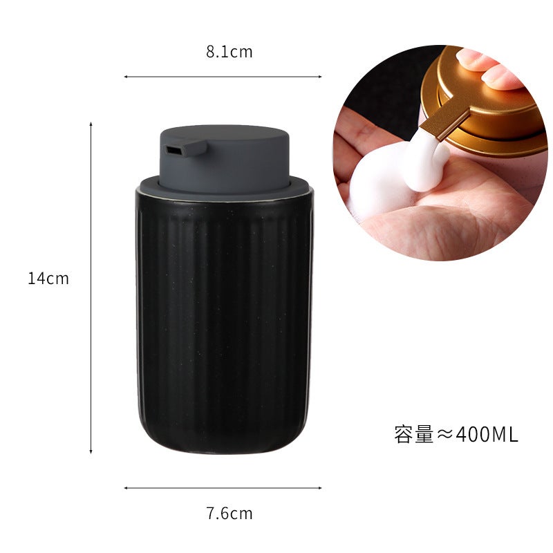 Simple Ceramic Foaming Bottle Press-Type Nordic Style Foam Hand Cleanser Bottled Body Soap Shampoo Mousse - Image 1