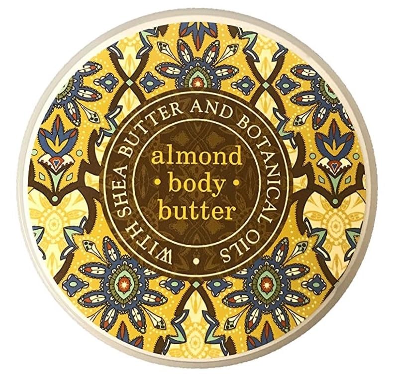 Greenwich Bay Trading Co Scented Botanic Body Butter  Luxurious Hydration with Shea  Cocoa Butter Enriched with Vitamin E  8 Ounce Tub Almond