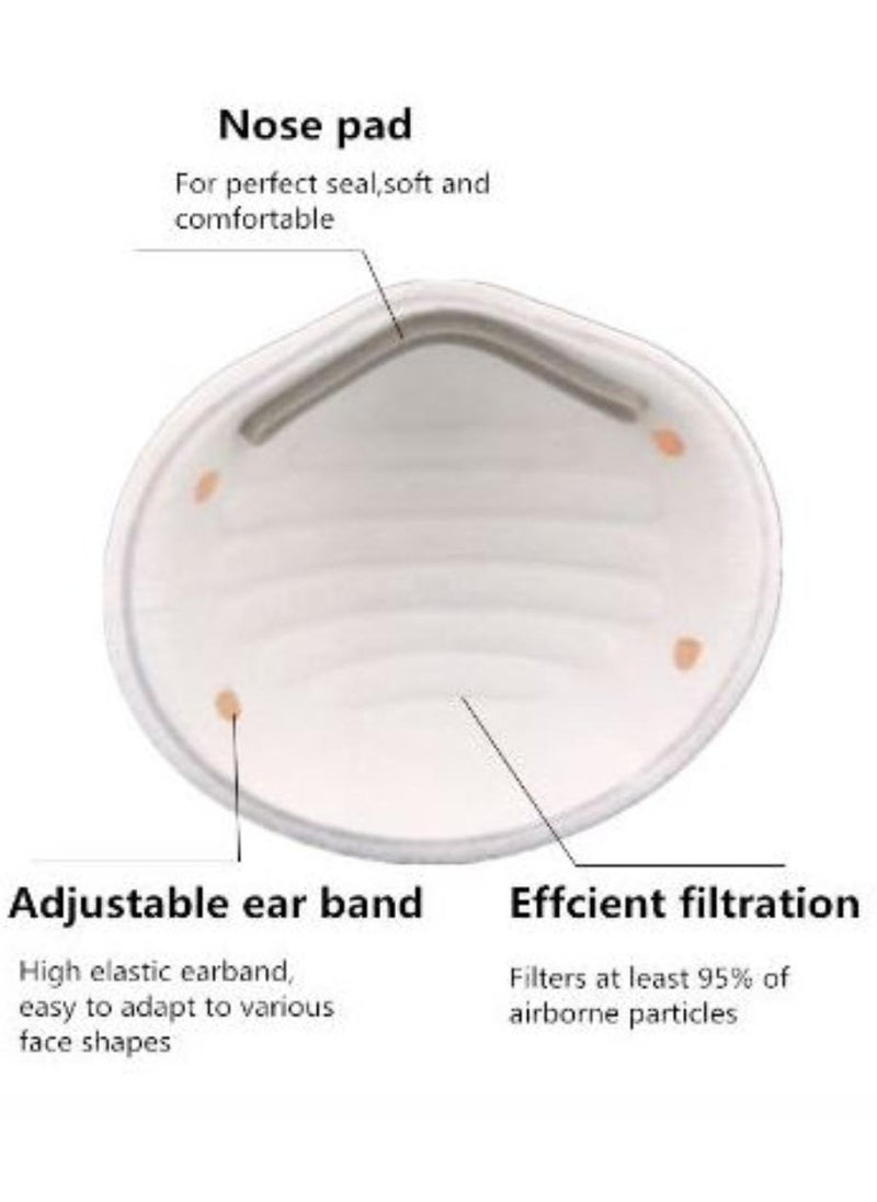 20-Piece 5 Layer FFP2 NR Protective Respirator Cup Mask WHITE Color