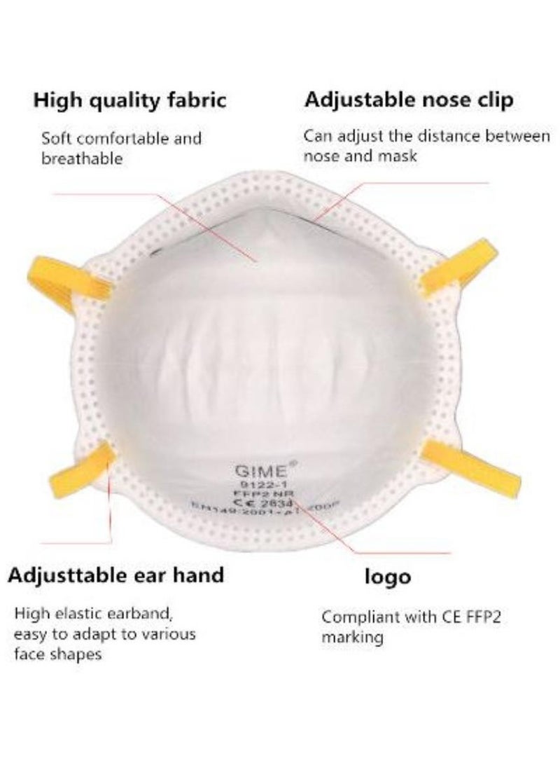 20-Piece 5 Layer FFP2 NR Protective Respirator Cup Mask WHITE Color