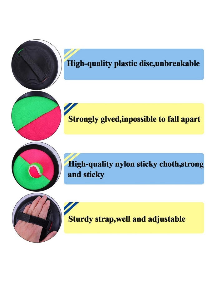 Cooraby Cooraby 3 Set Paddle Toss and Catch Ball Game with Storage Bag for Sports, Beach and Party Favor, 6 Paddles and 6 Balls, Black  - Image 3