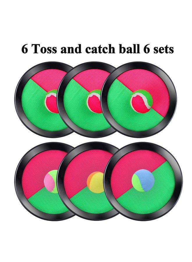 Cooraby Cooraby 3 Set Paddle Toss and Catch Ball Game with Storage Bag for Sports, Beach and Party Favor, 6 Paddles and 6 Balls, Black  - Image 4