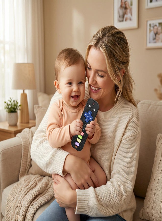 Meartchy Baby Teething Toys, Remote Control Sensory Teether, Silicone Chew Toy for Teething Relief, BPA-Free Baby Remote Gift for Infants 3-6, 6-12 Months (Black) - Image 5