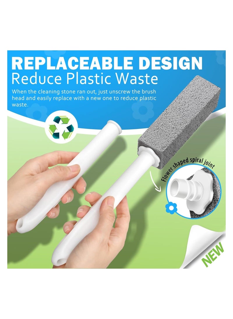 Generic - Pumice Stone for Toilet Cleaning with Extra Long Handle, Replaceable Design, 1 Cleaning Handle, 3 Cleaning Stones Refills, Easy for Removing Stubborn Hard Water Stains Buildups, for Kitchen Cleaning - Image 1