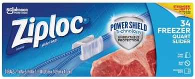 Ziploc 70408 Slider Freezer Bags Quart 34Ct  Quantity 9