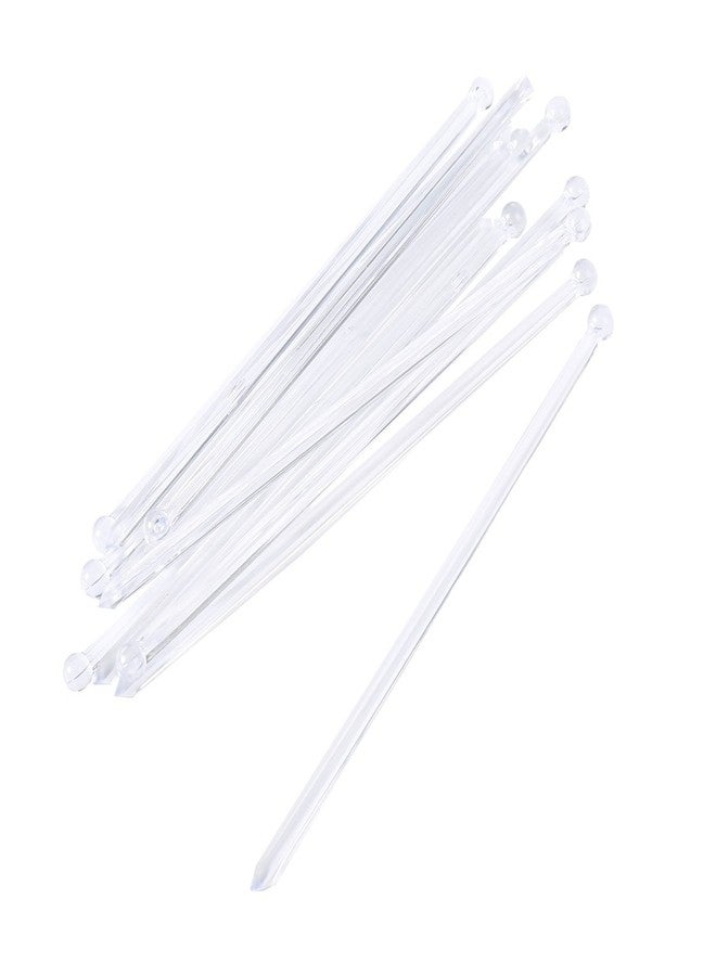 Gmark 6 Inch Plastic Round Top Swizzle Sticks 100 ct Clear, Ball Head Stirrer 100 Pack GM1003D - Image 2
