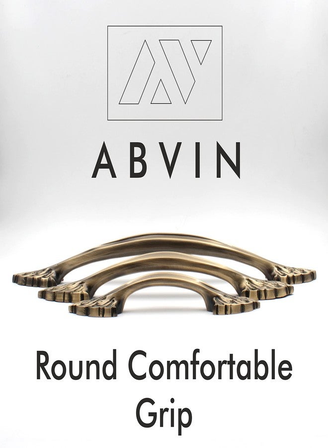 ABVIN مقبض باب عتيق من النحاس الخالص على شكل زهرة من ABVIN، مناسب لمقابض الأبواب الرئيسية، ومقابض سحب للأبواب الأمامية - قطعة واحدة (8 بوصة) - Image 3