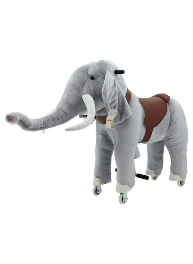 Elephant Pony Rideamal Ride-On Cycle Toy For Kids – Mechanical Plush Ride-On With Handlebar Steering, No Battery, Indoor & Outdoor Use, Age 3+ - Image 3