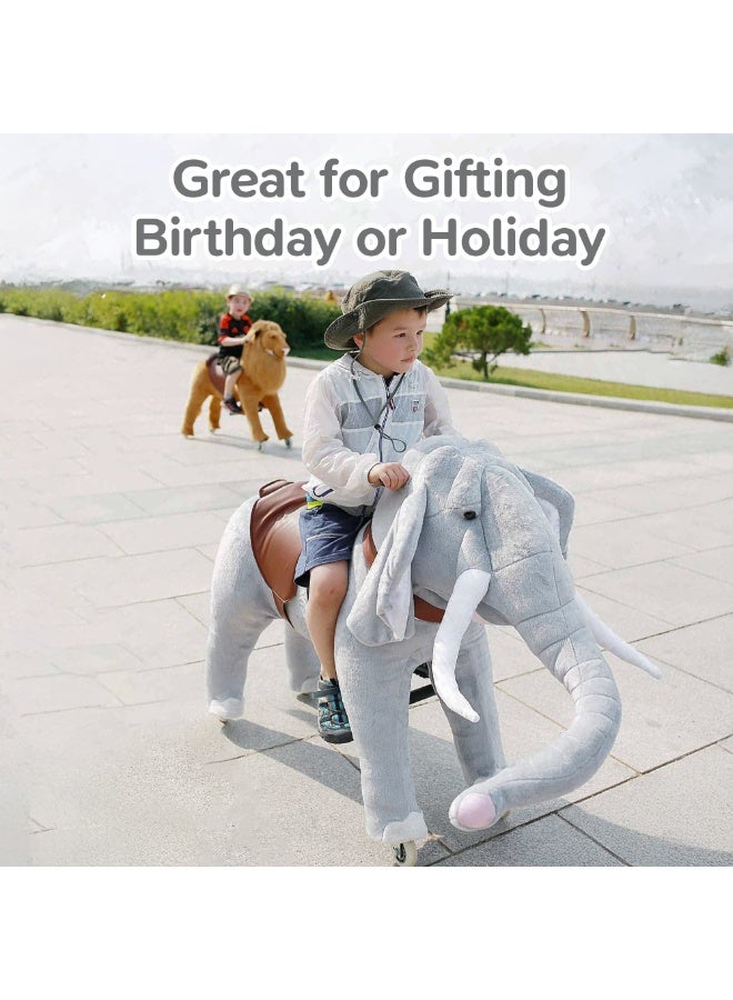 Elephant Pony Rideamal Ride-On Cycle Toy For Kids – Mechanical Plush Ride-On With Handlebar Steering, No Battery, Indoor & Outdoor Use, Age 3+ - Image 5