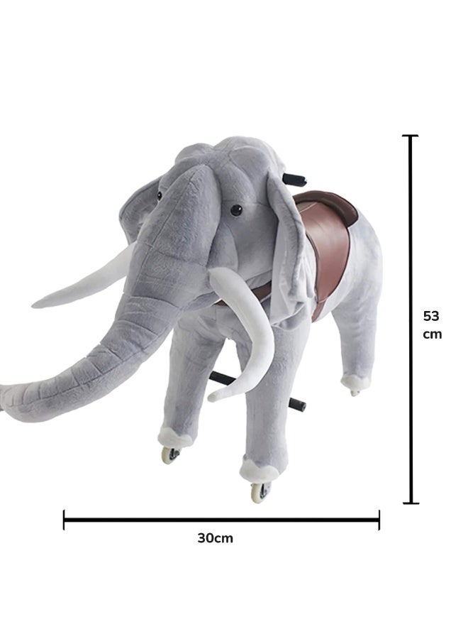 Elephant Pony Rideamal Ride-On Cycle Toy For Kids – Mechanical Plush Ride-On With Handlebar Steering, No Battery, Indoor & Outdoor Use, Age 3+ - Image 4
