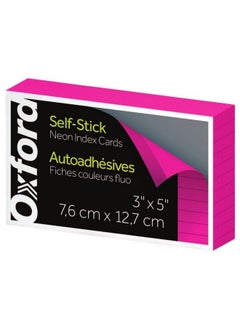 Selfstick Index Cards 3 X 5 Pink 100 Pack