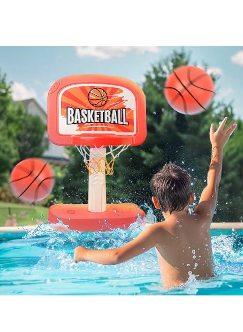 SOLARAE Swimming Pool Basketball Hoop, Pool Toys, 2 in 1 Adjustable Poolside Hoops with Pump, Net and 2 Balls, Indoor & Outdoor Swimming Pool Summer Basketball Game Water Toy, Cool Summer Beach Family Party - Image 1