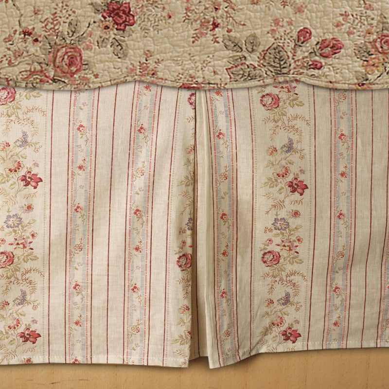 Greenland Home Fashions تنورة سرير روز عتيق من جرينلاند هوم، توين، متعدد - Image 4