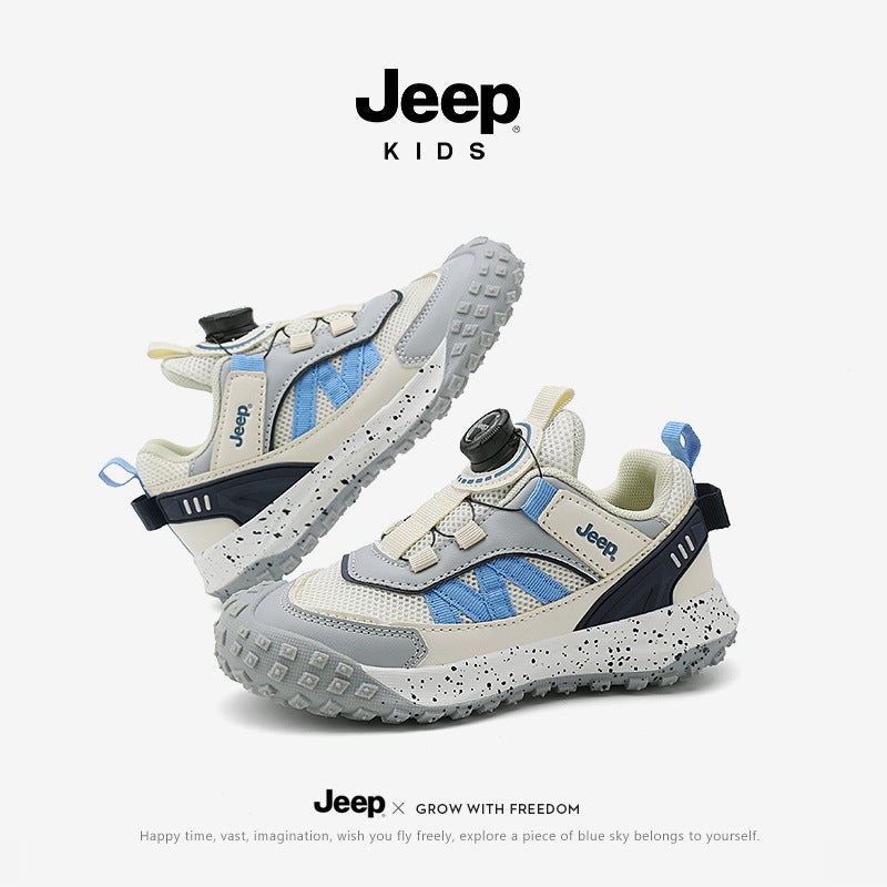 Girls' Shoes Boys' Rotating Buckle Sports Shoes 2025 Mesh Breathable Girls' Shoes Lightweight Soft Soles - Image 1