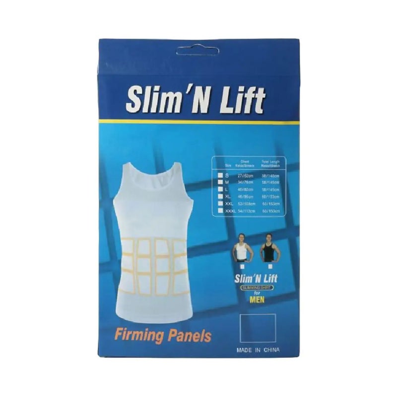 SLIM'N LIFT Slim ’N Lift Men’s Slimming Body Shaper Vest White M – Tummy Control & Posture Support - Image 5