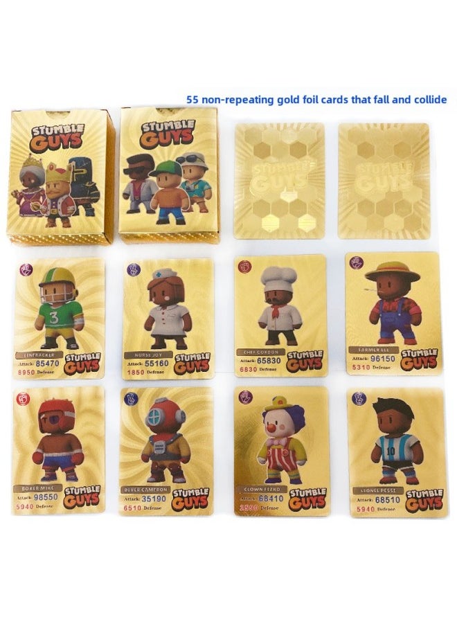 Generic - English Star Card Ronaldo Gold Foil Card 55 No Repeat World Cup Football PVC Stumble-Color:Stumbling Gold Foil 55 Not Repeated - Image 1