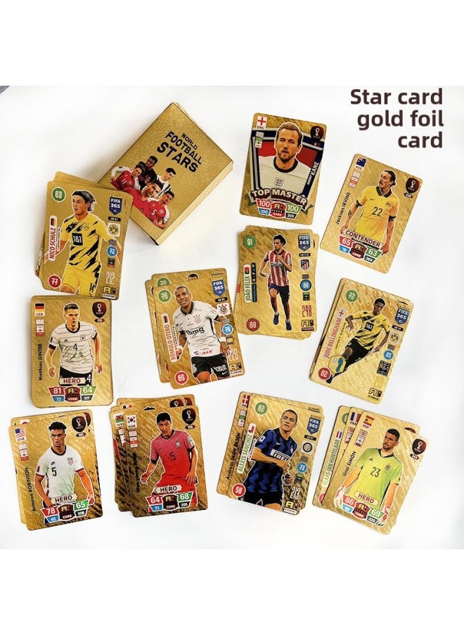 Generic - English Star Card Ronaldo Gold Foil Card 55 No Repeat World Cup Football PVC Stumble-Color:Stumbling Gold Foil 55 Not Repeated - Image 1