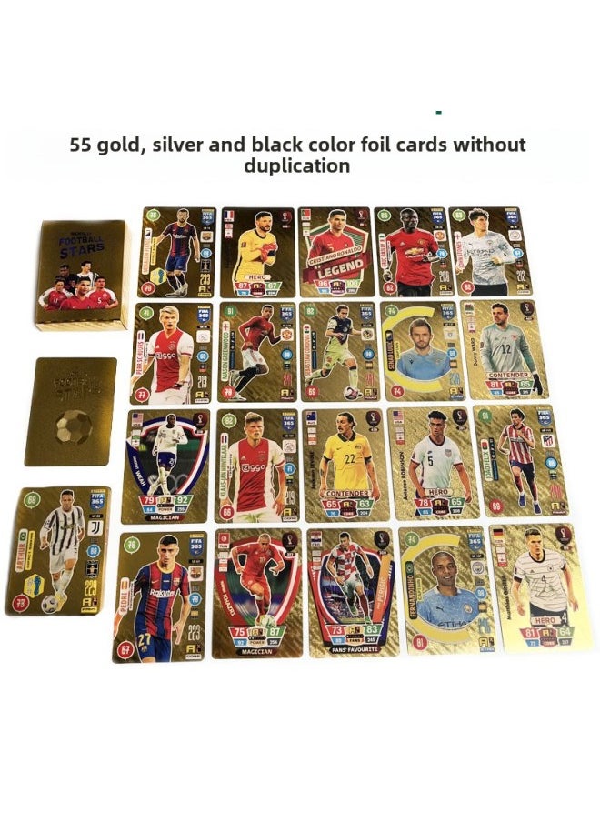 Generic - English Star Card Ronaldo Gold Foil Card 55 No Repeat World Cup Football PVC Stumble-Color:Stumbling Gold Foil 55 Not Repeated - Image 1
