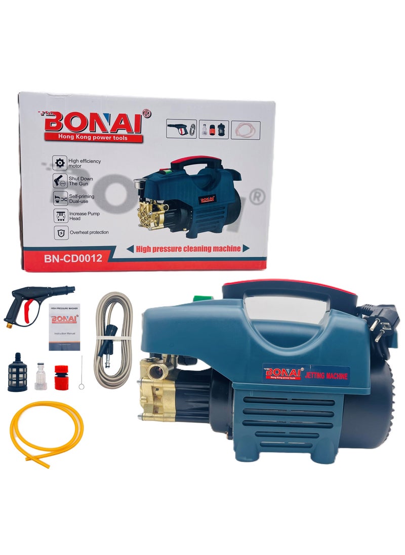 BONAI Bonai High Pressure Cleaning Machine, 400-2000W Power, 2800 RPM, 6L/min Flow Rate, 70-250 Bar Pressure - Dual-Use, Self-Priming, Overheat Protection for Home & Outdoor Cleaning, BN-CD0012  - Image 1