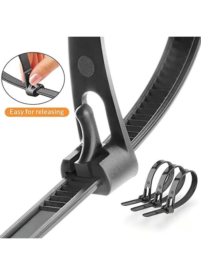 Reusable Detachable Plastic Ties Durable Sturdy Black 0 2 Inch X 7 87 Inch - Image 2