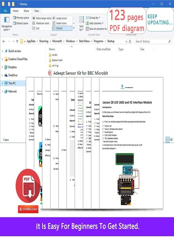 Adeept Sensor Starter Kit for BBC Micro:bit (V2 Included) | Programmable Starter Kit for Micro:bit with 35 Projects PDF Tutorial Book - Image 3